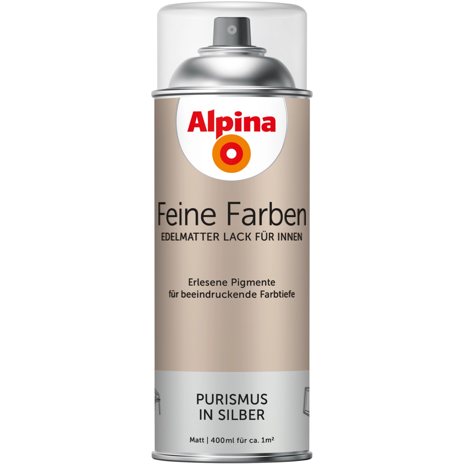 Alpina Feine Farben Sprühlack Purismus in Silber 400 ml von Alpina