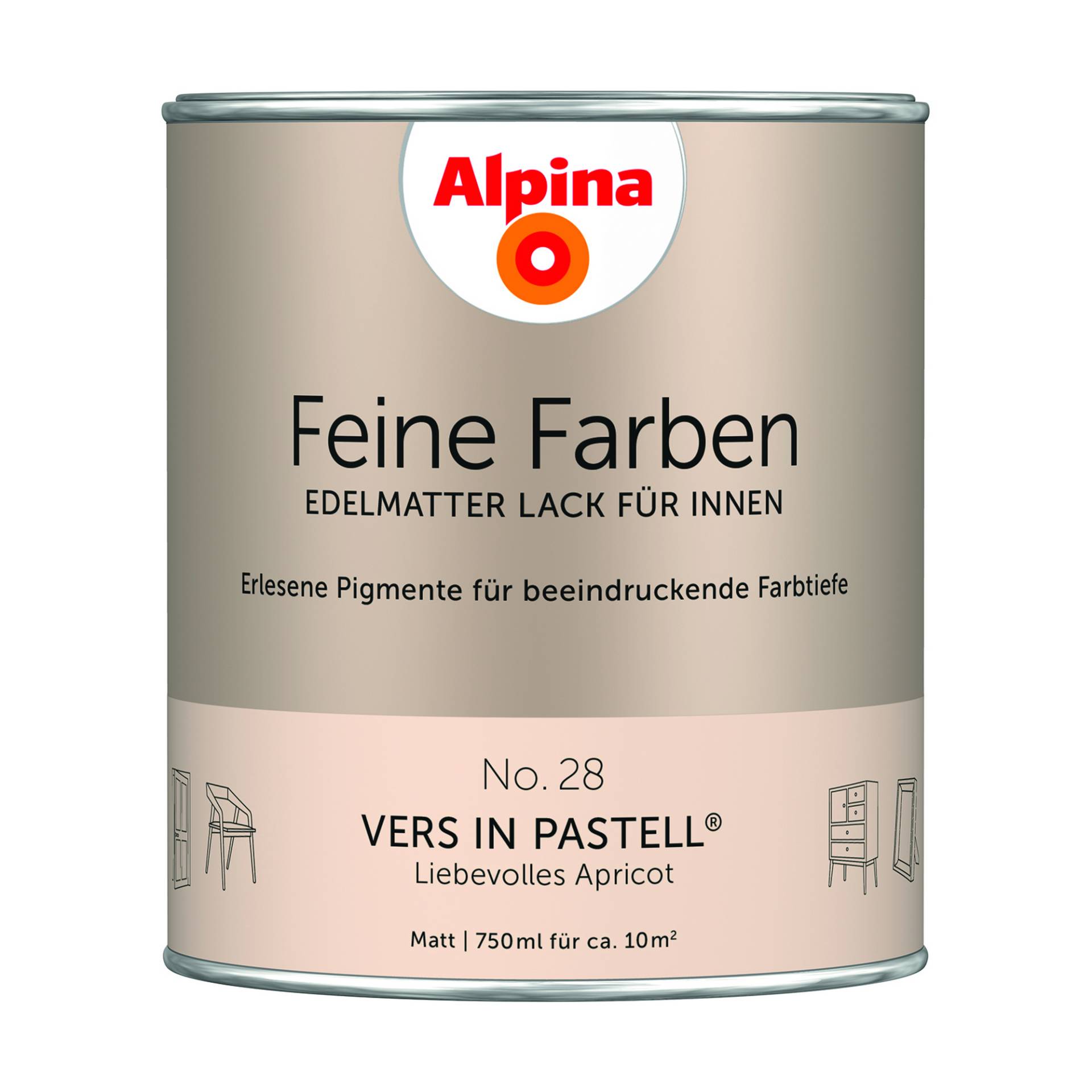 Alpina Feine Farben 'Vers in Pastell' apricotfarben matt 750 ml von Alpina