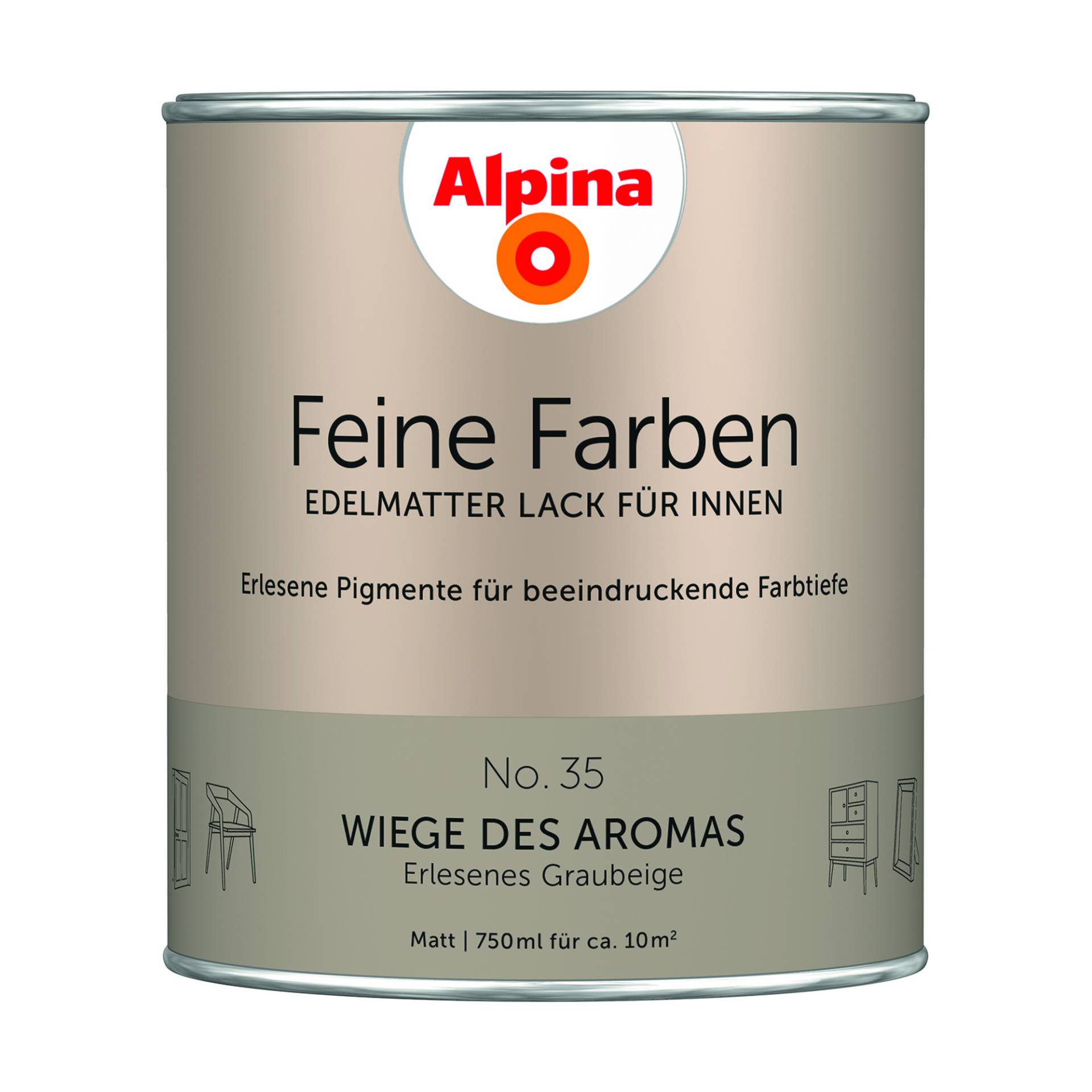 Alpina Feine Farben 'Wiege des Aromas' graubeige matt 750 ml von Alpina