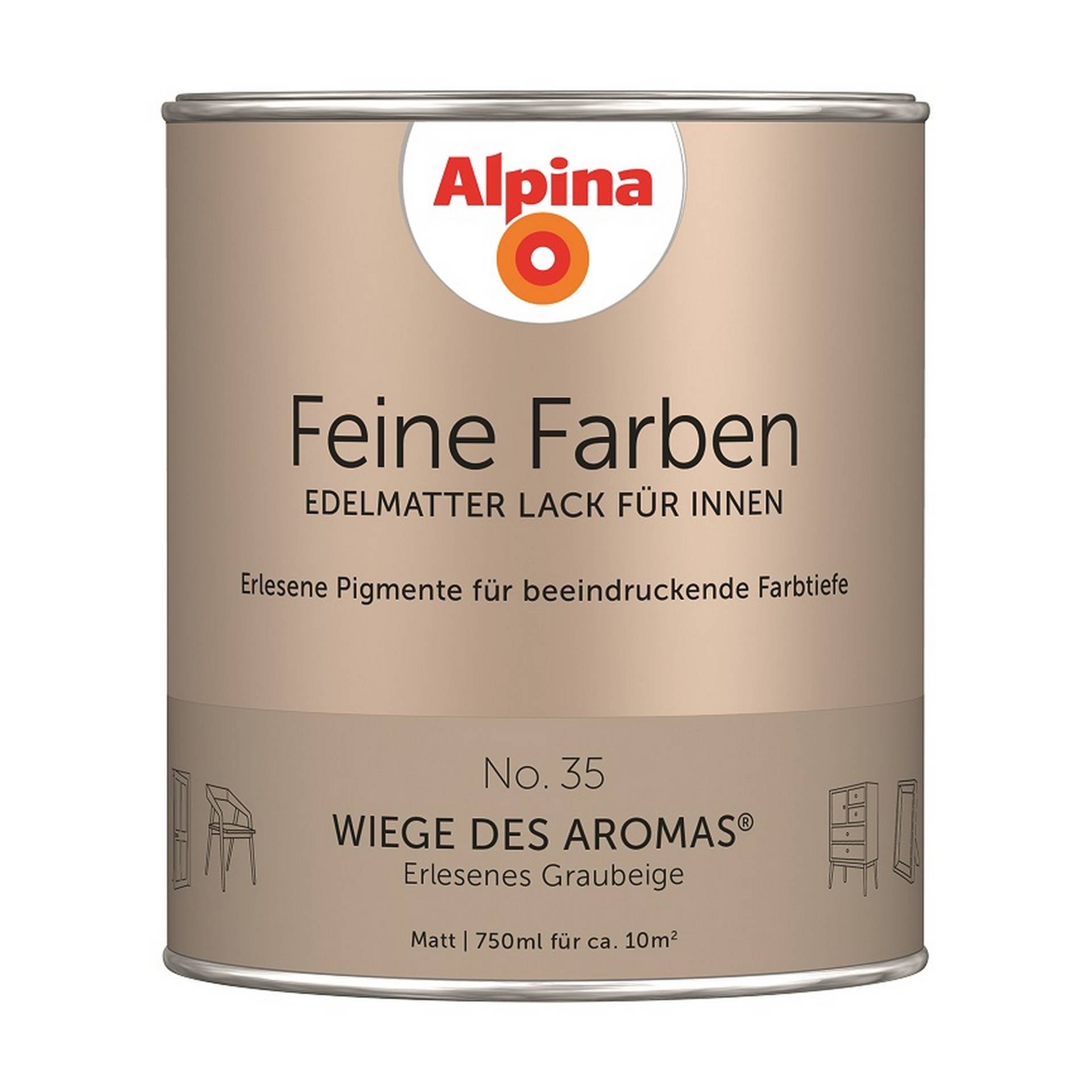 Alpina Feine Farben 'Wiege des Aromas' graubeige matt 750 ml von Alpina