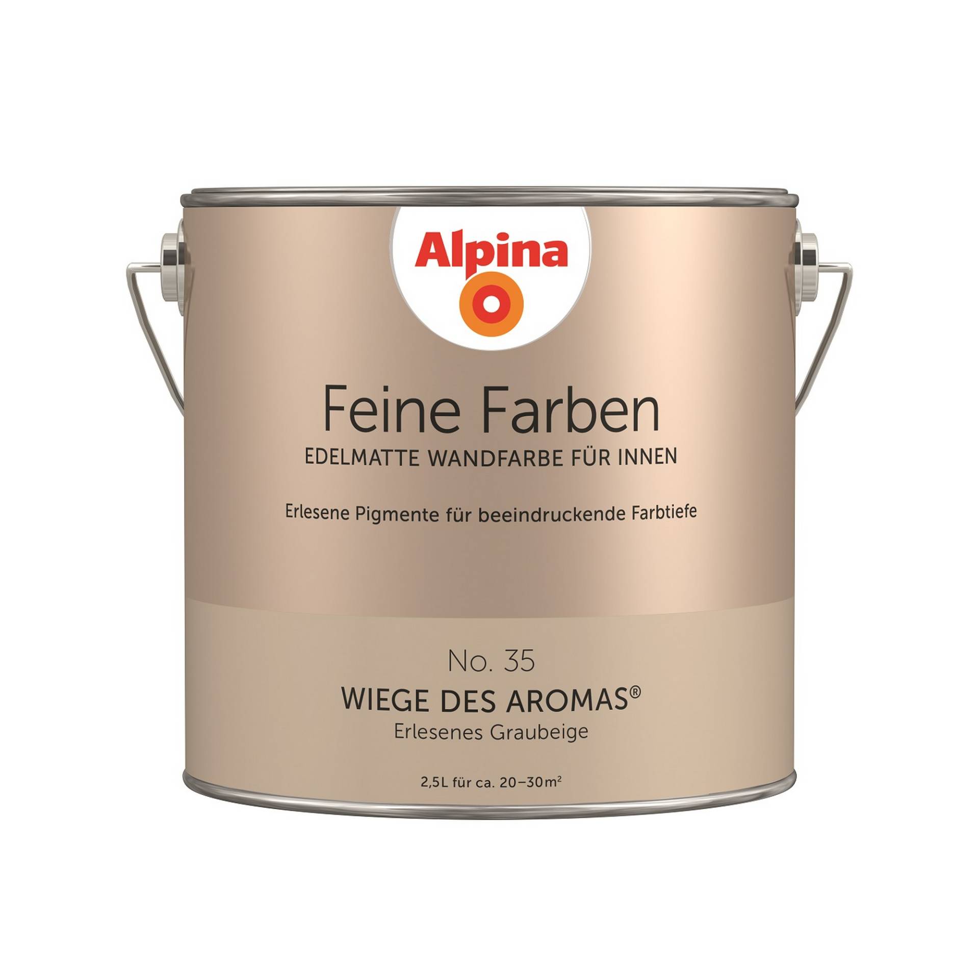 Alpina Feine Farben 'Wiege des Aromas' graubeige seidenmatt 2,5 l von Alpina