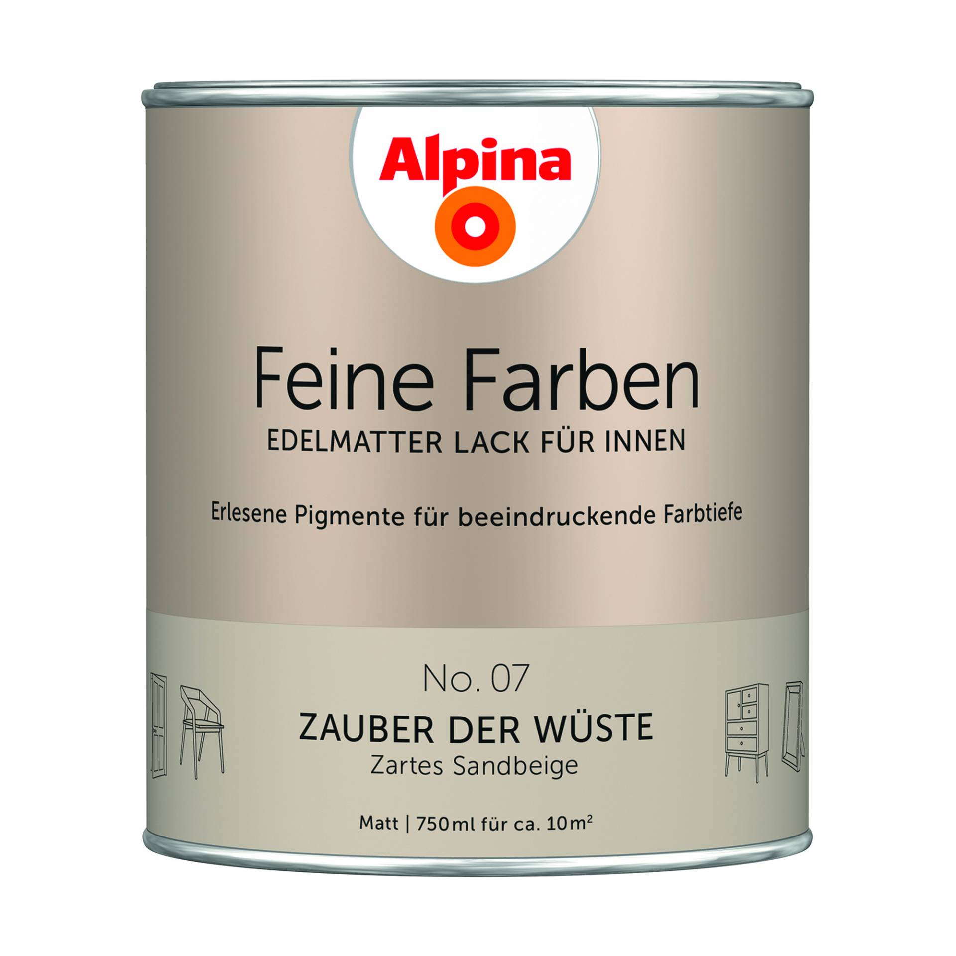 Alpina Feine Farben 'Zauber der Wüste' beige matt 750 ml von Alpina