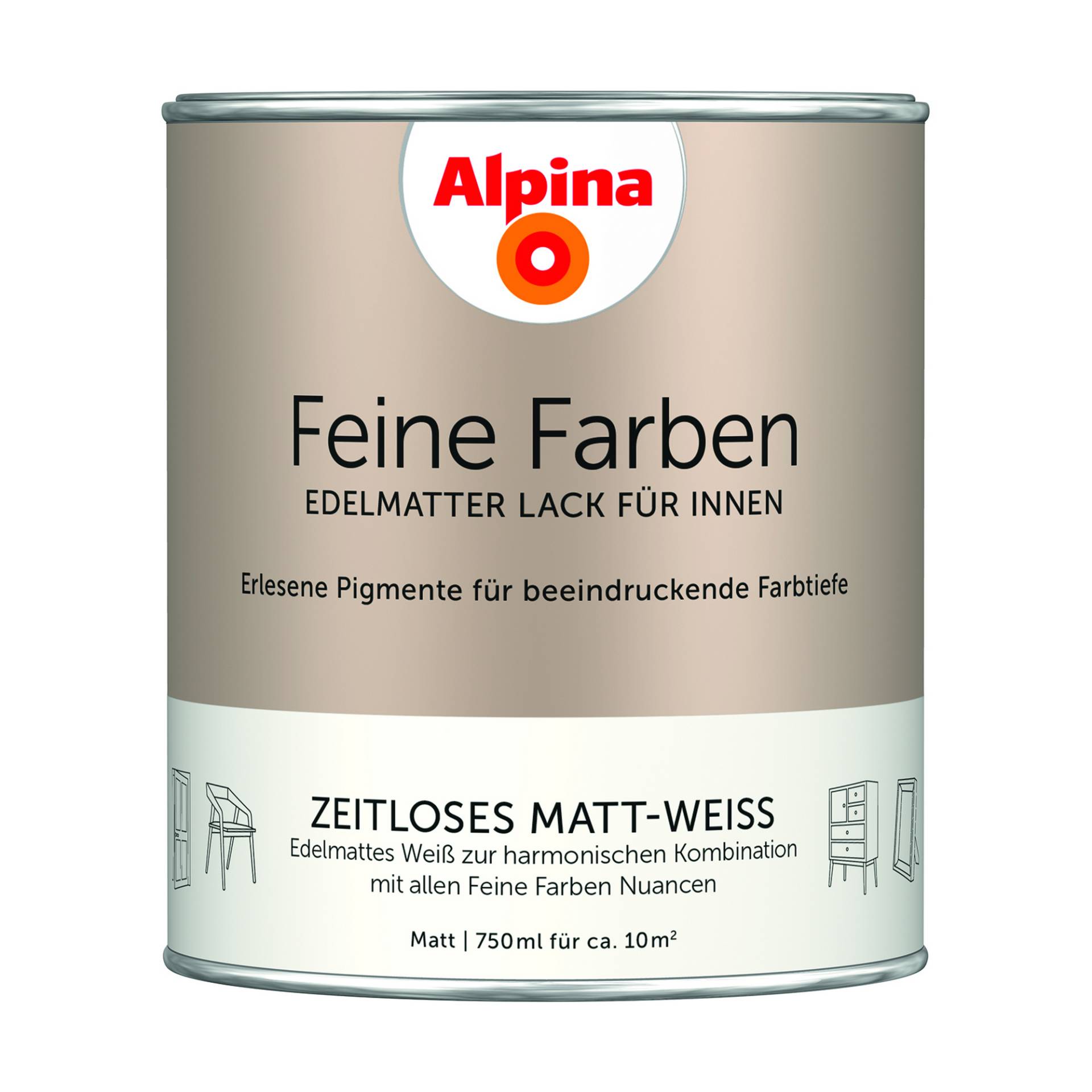 Alpina Feine Farben 'Zeitloses Matt-Weiß' matt 750 ml Alpina Feine Farben 'Zeitloses Matt-Weiß' matt 750 ml von Alpina