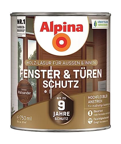 Alpina Fenster- und Türen-Schutz Palisander 750ml seidenmatt von Alpina