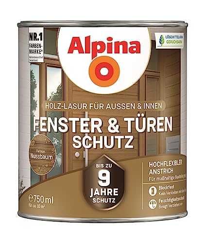 Alpina Fenster- und Türen-Schutz Nussbaum 750ml seidenmatt von Alpina