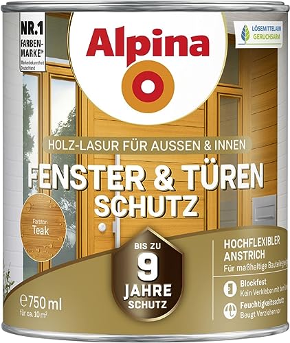 Alpina Fenster- und Türen-Schutz Teak 750ml seidenmatt von Alpina