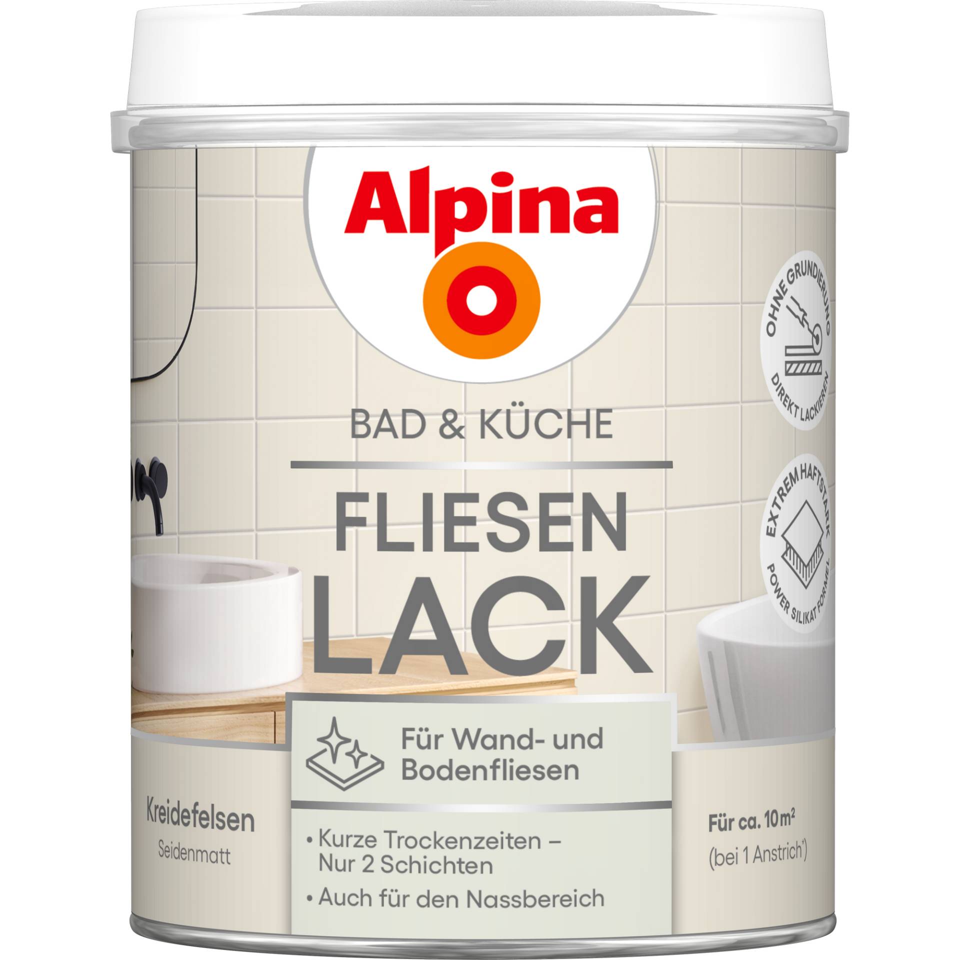 Alpina Fliesenlack 2K Kreidefelsen seidenmatt 750 ml Alpina Fliesenlack 2K Kreidefelsen seidenmatt 750 ml von Alpina