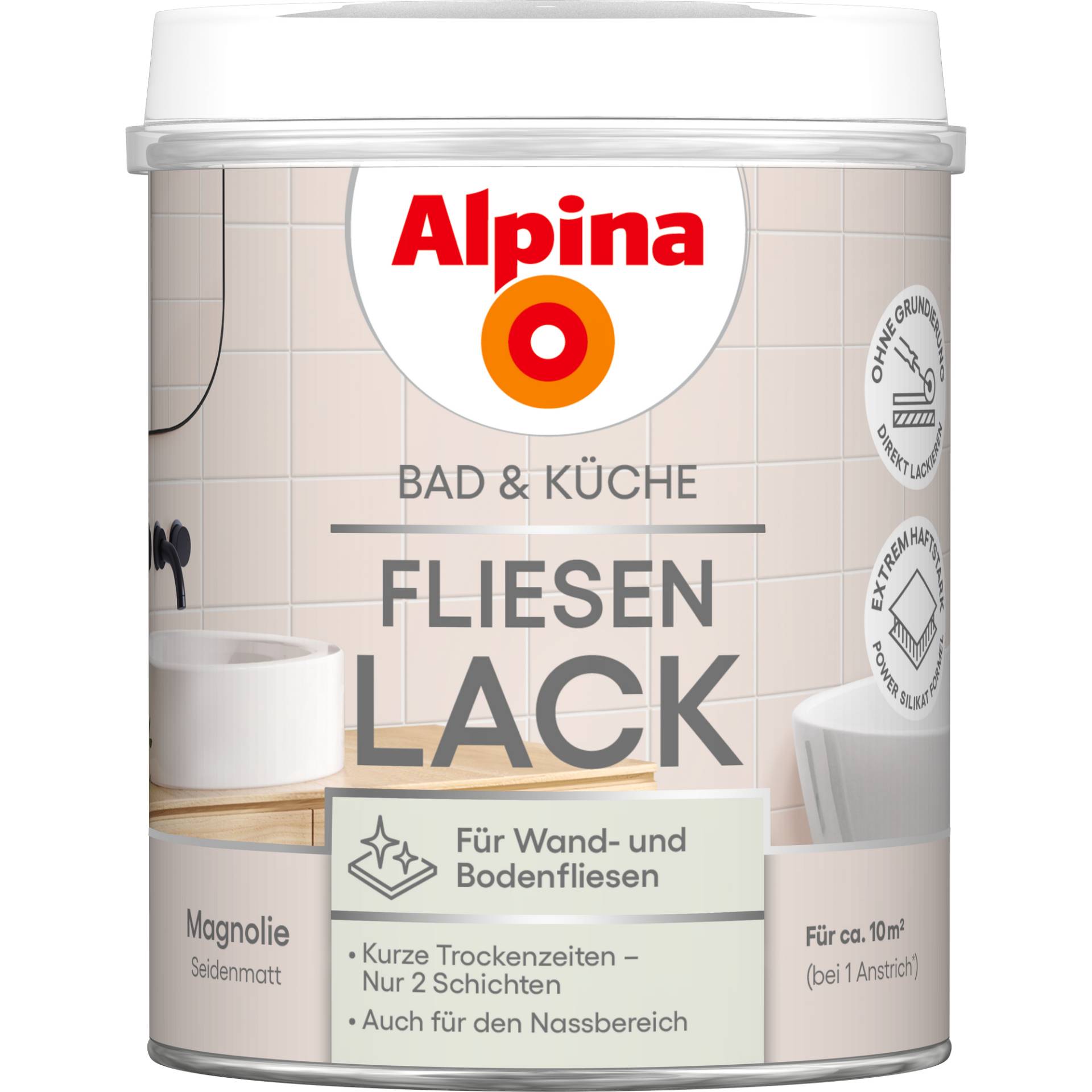 Alpina Fliesenlack 2K Magnolie seidenmatt 750 ml Alpina Fliesenlack 2K Magnolie seidenmatt 750 ml von Alpina