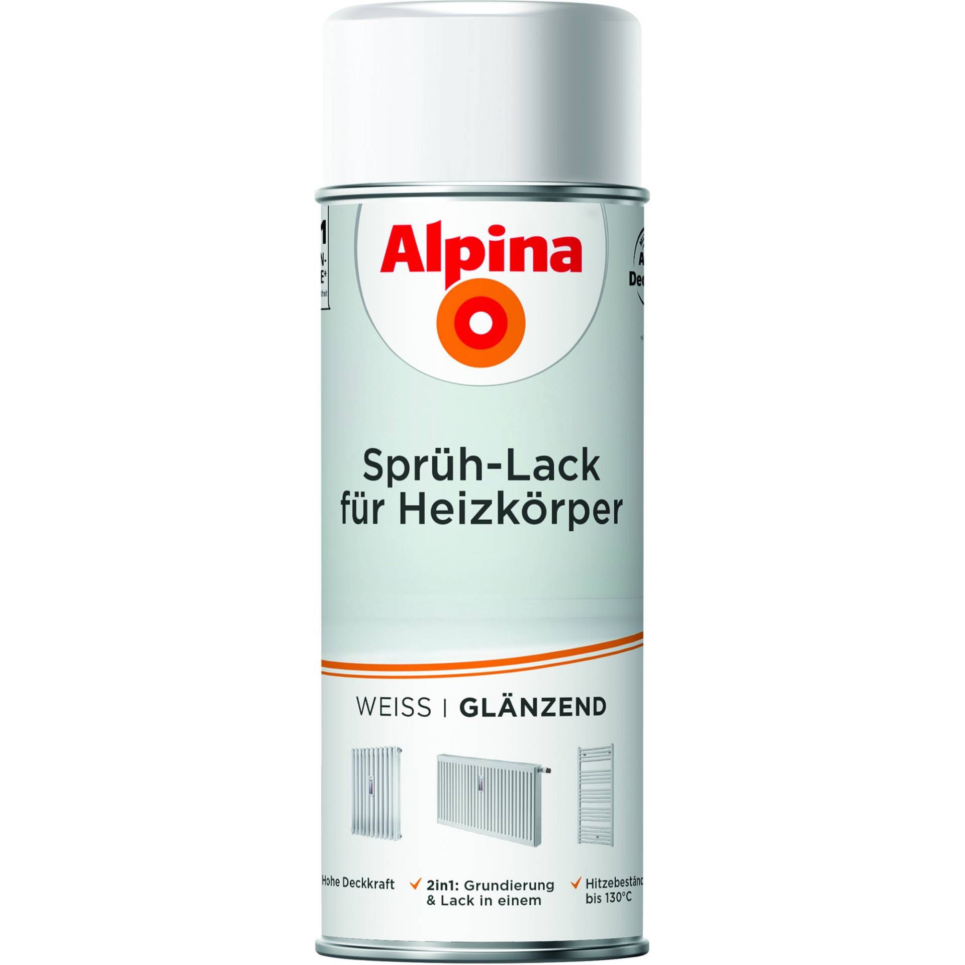 Alpina Heizkörper-Sprühlack weiß glänzend 400 ml von Alpina