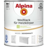 Alpina - Heizkörperlack weiß 2 l weiß seidenmatt Lack Weißlack Acryllack von Alpina