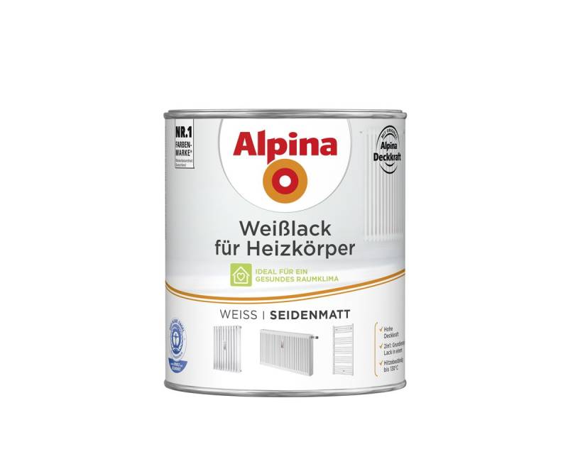 Alpina Heizkörperlack 750 ml weiß seidenmatt von Alpina