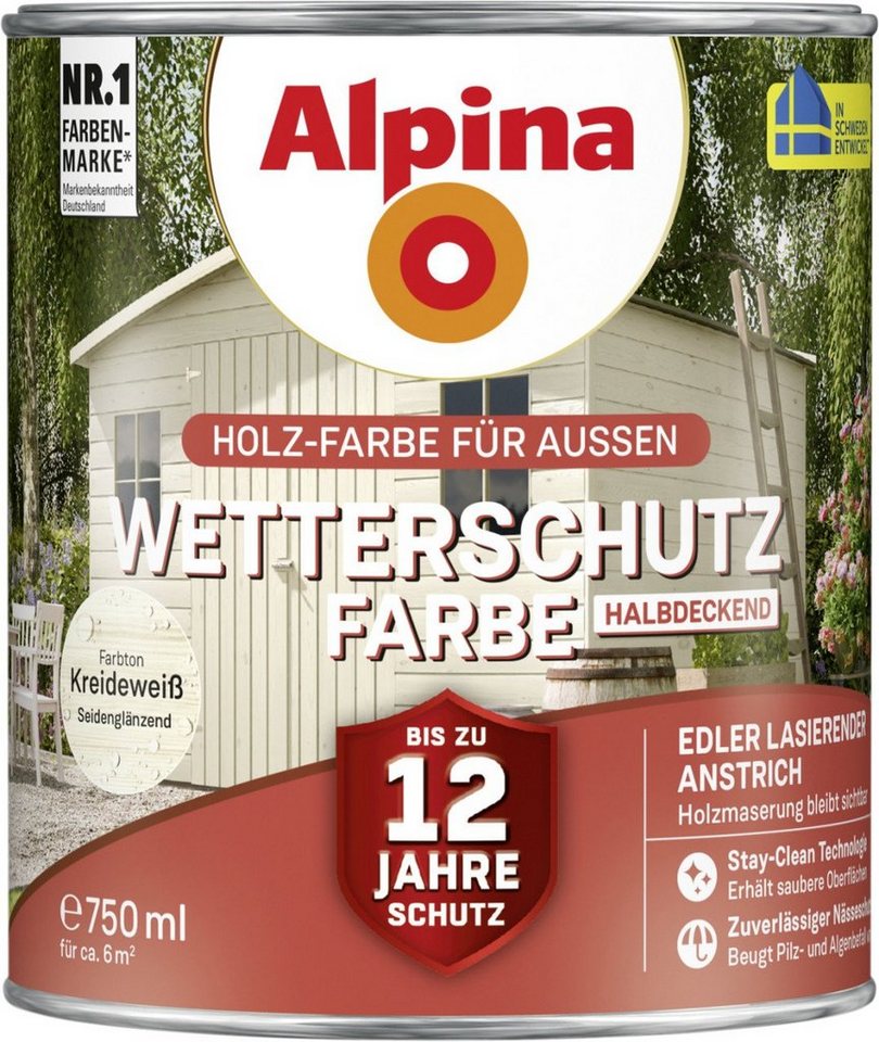 Alpina Holzschutzlasur Alpina Wetterschutzfarbe halbdeckend 0,75 L Alpina Holzschutzlasur Alpina Wetterschutzfarbe halbdeckend 0,75 L von Alpina