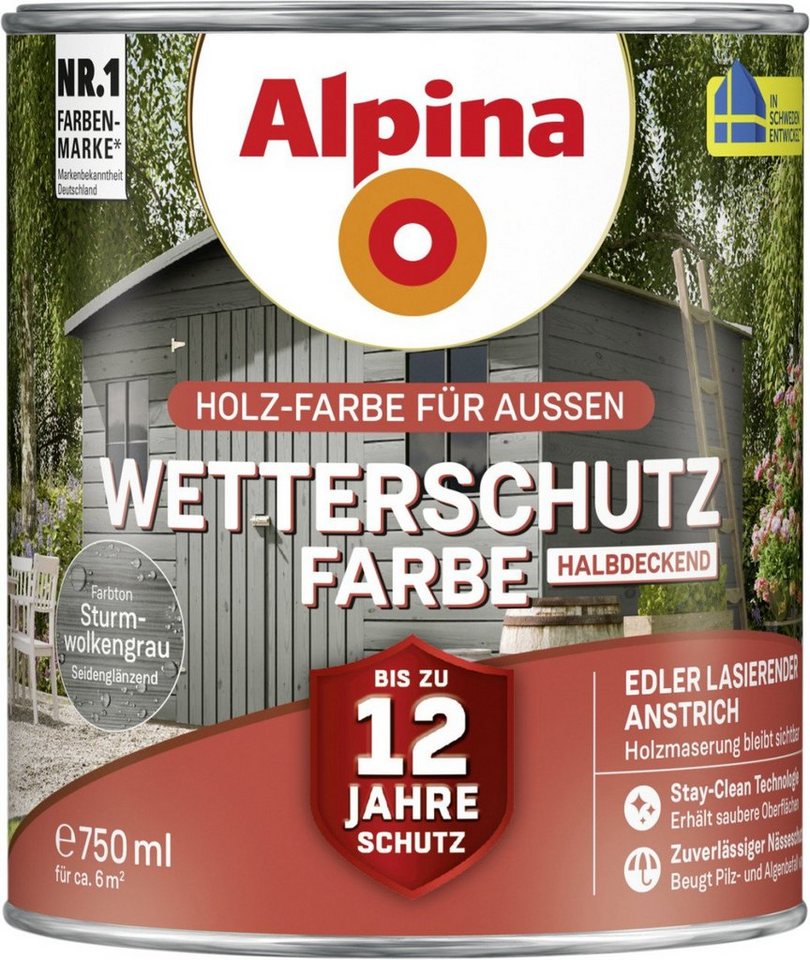 Alpina Holzschutzlasur Alpina Wetterschutzfarbe halbdeckend 0,75 L Alpina Holzschutzlasur Alpina Wetterschutzfarbe halbdeckend 0,75 L von Alpina