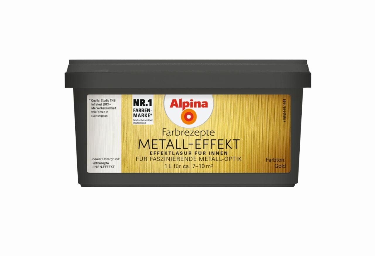 Alpina Innenfarbe 1 L gold, metallisch-glänzend von Alpina
