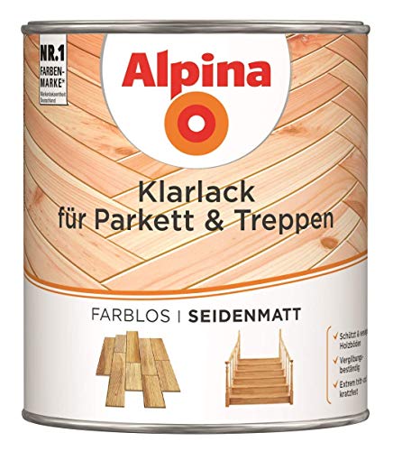 Alpina Klarlack für Parkett & Treppen 2 Liter seidenmatt von Alpina