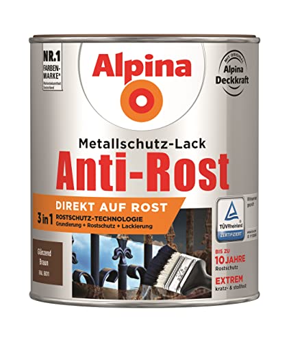 Alpina Metallschutzlack Anti-Rost Braun 750ml glänzend von Alpina