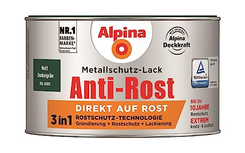 Alpina Metallschutzlack Anti-Rost Dunkelgrün 300ml matt von Alpina