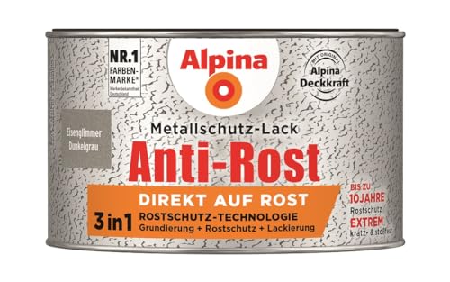 Alpina Metallschutzlack Anti-Rost Eisenglimmer Dunkelgrau 300ml von Alpina