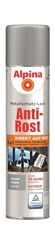 Alpina Metallschutzlack Anti-Rost Hellgrau 400ml Sprühdose glänzend von Alpina