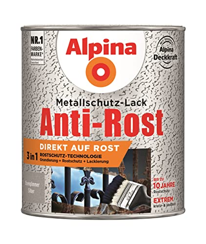 Alpina Metallschutzlack Anti-Rost Eisenglimmer Silber 750ml von Alpina