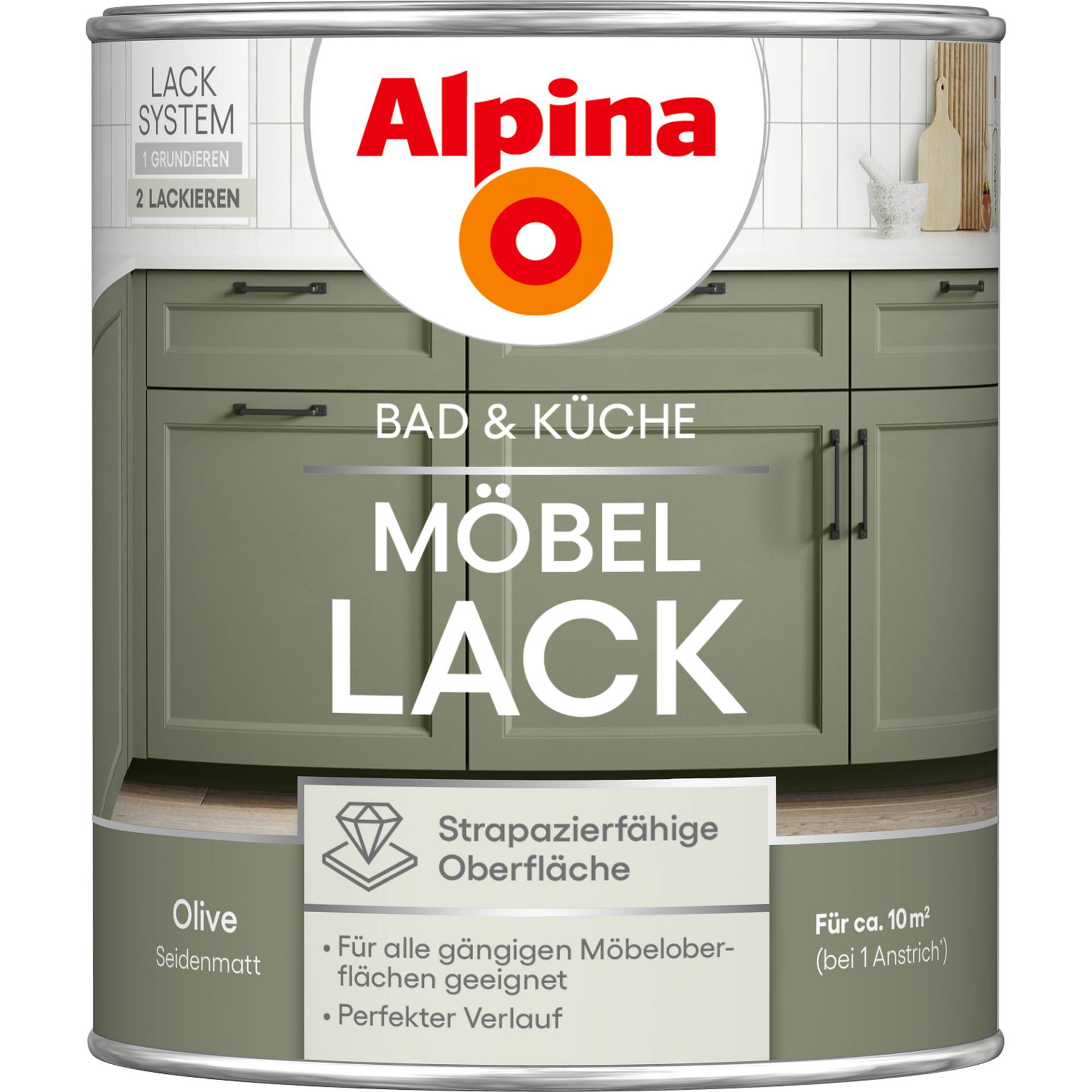 Alpina Möbellack Olive seidenmatt 750 ml Alpina Möbellack Olive seidenmatt 750 ml von Alpina