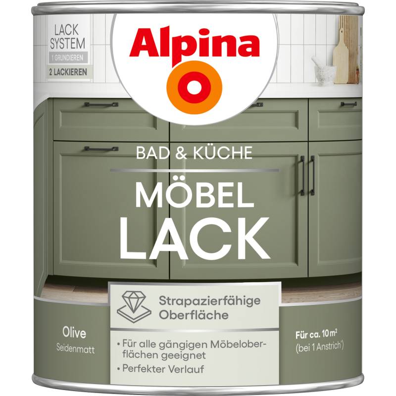 Alpina Möbellack Olive seidenmatt 750 ml von Alpina