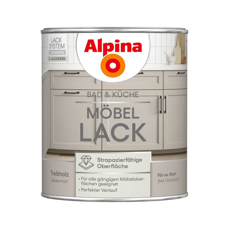Alpina Möbellack Treibholz seidenmatt 750 ml von Alpina