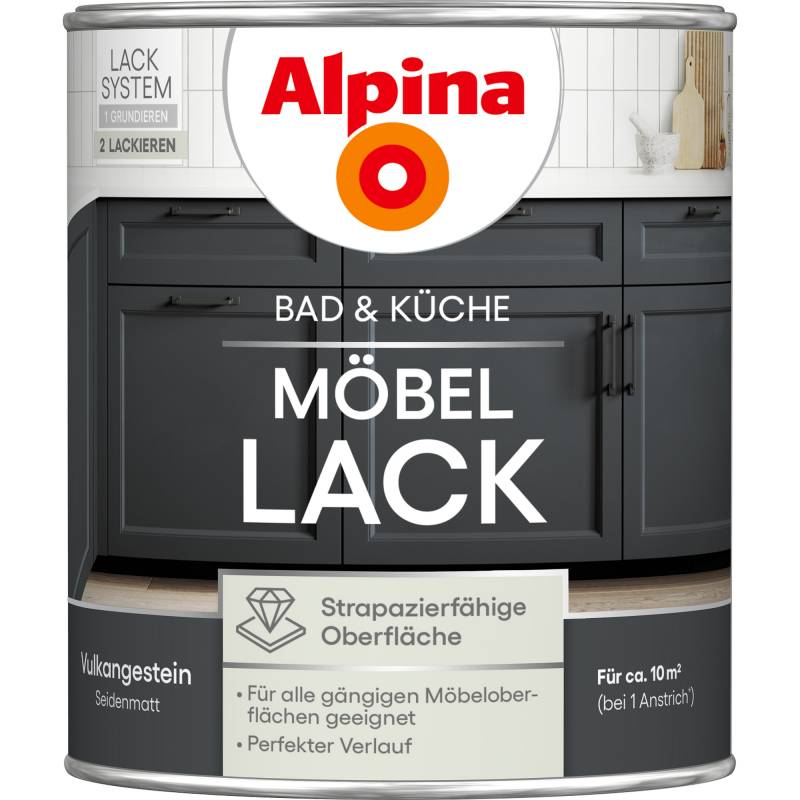 Alpina Möbellack Vulkangestein seidenmatt 750 ml von Alpina