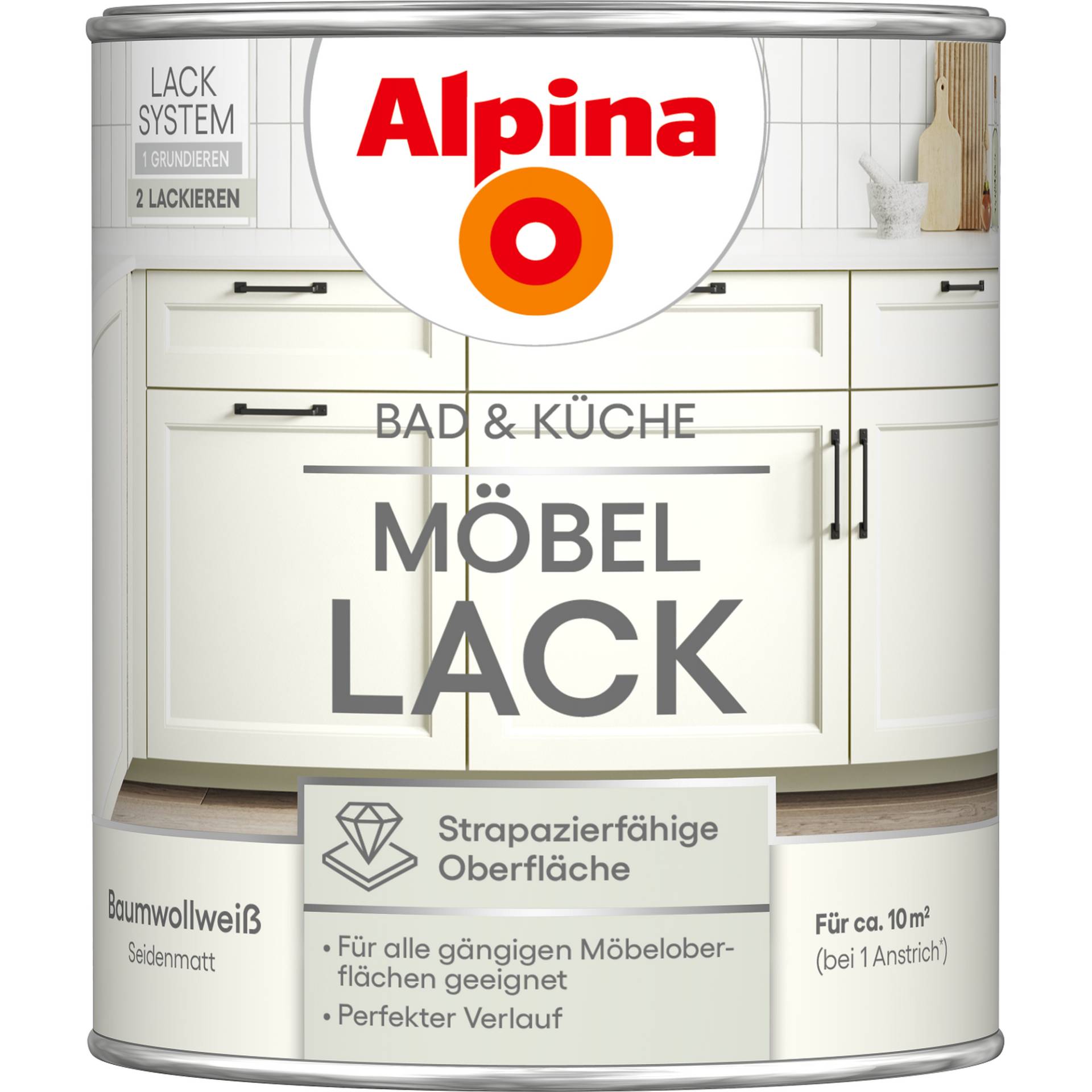 Alpina Möbellack baumwollweiß seidenmatt 750 ml Alpina Möbellack baumwollweiß seidenmatt 750 ml von Alpina