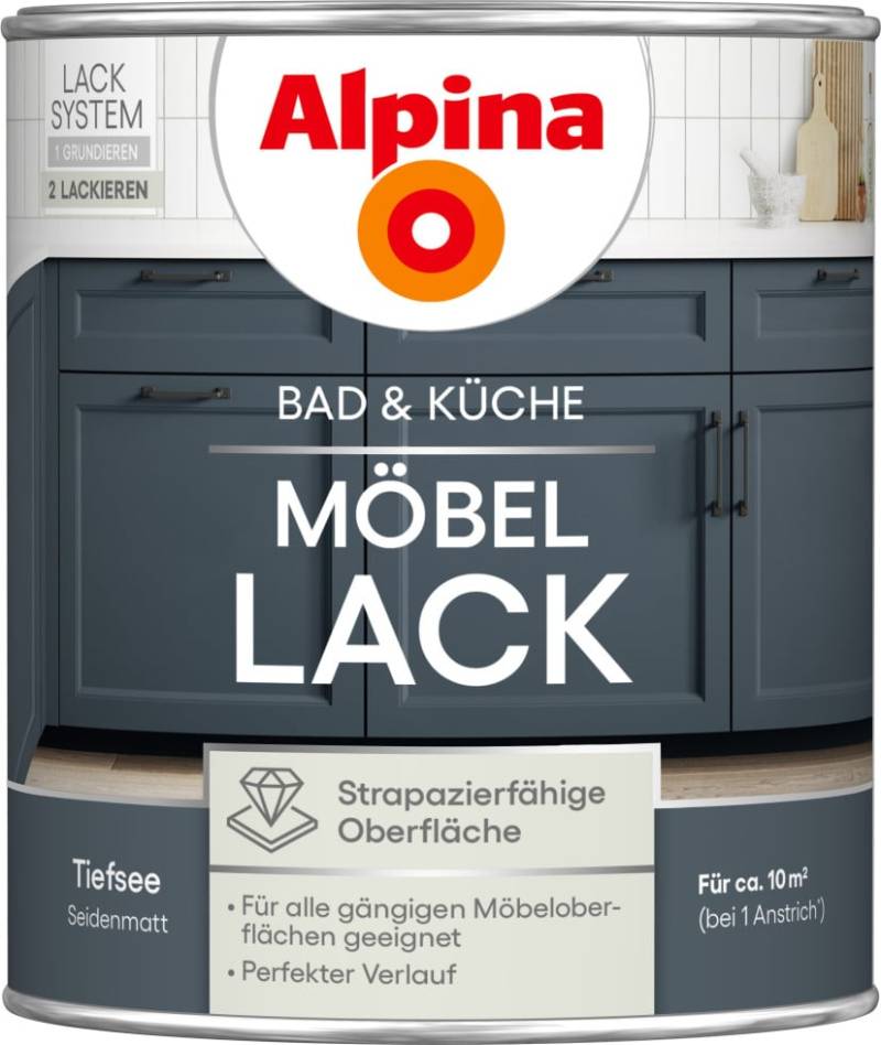 Alpina Möbellack für Küche & Badezimmer Tiefsee 750 ml von Alpina