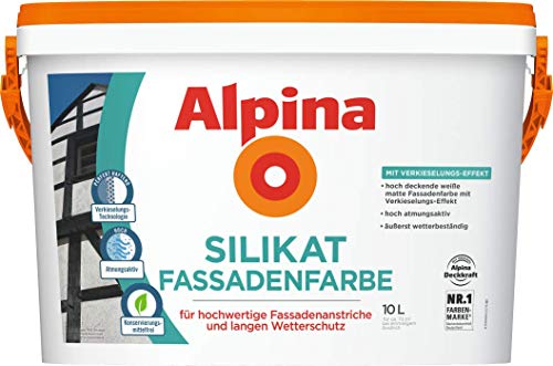 Alpina Silikat Fassadenfarbe 2,5 Liter weiß matt von Alpina