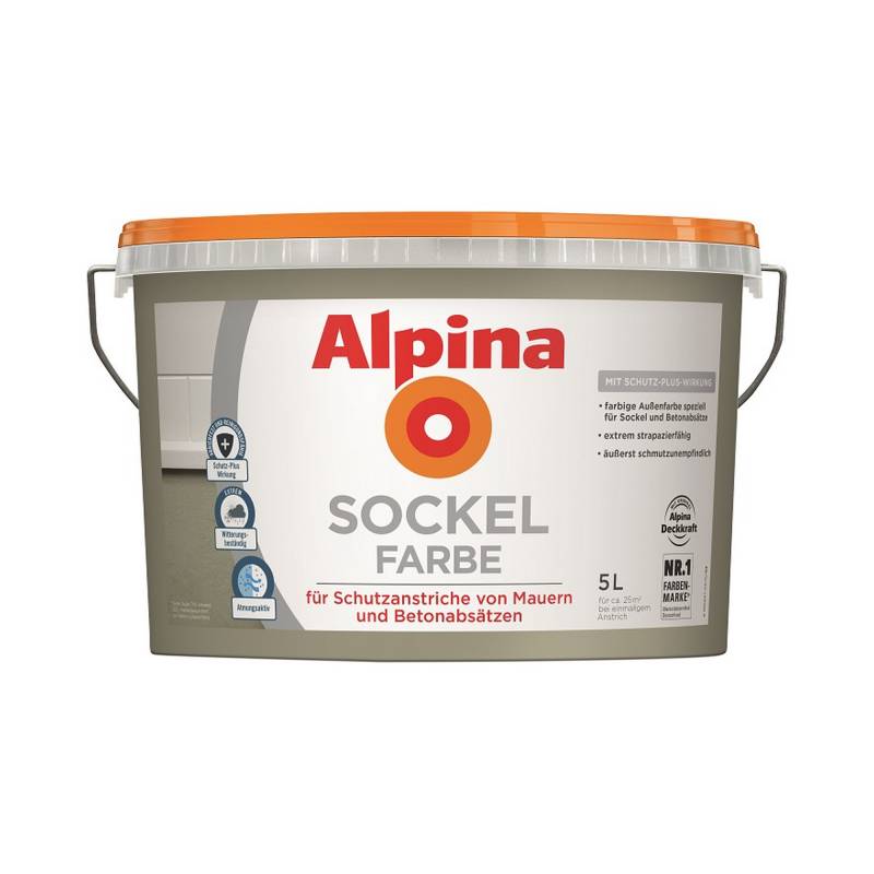 Alpina Sockelfarbe grau matt 5 l von Alpina