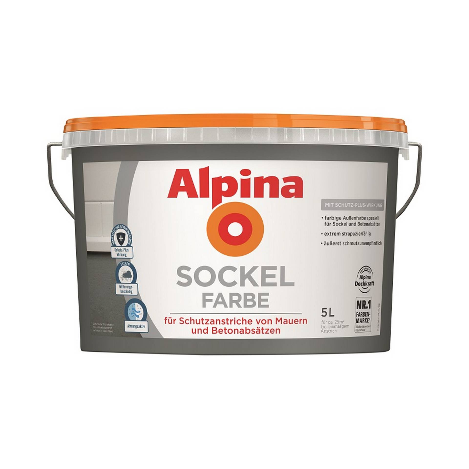 Alpina Sockelfarbe schiefergrau matt 5 l von Alpina