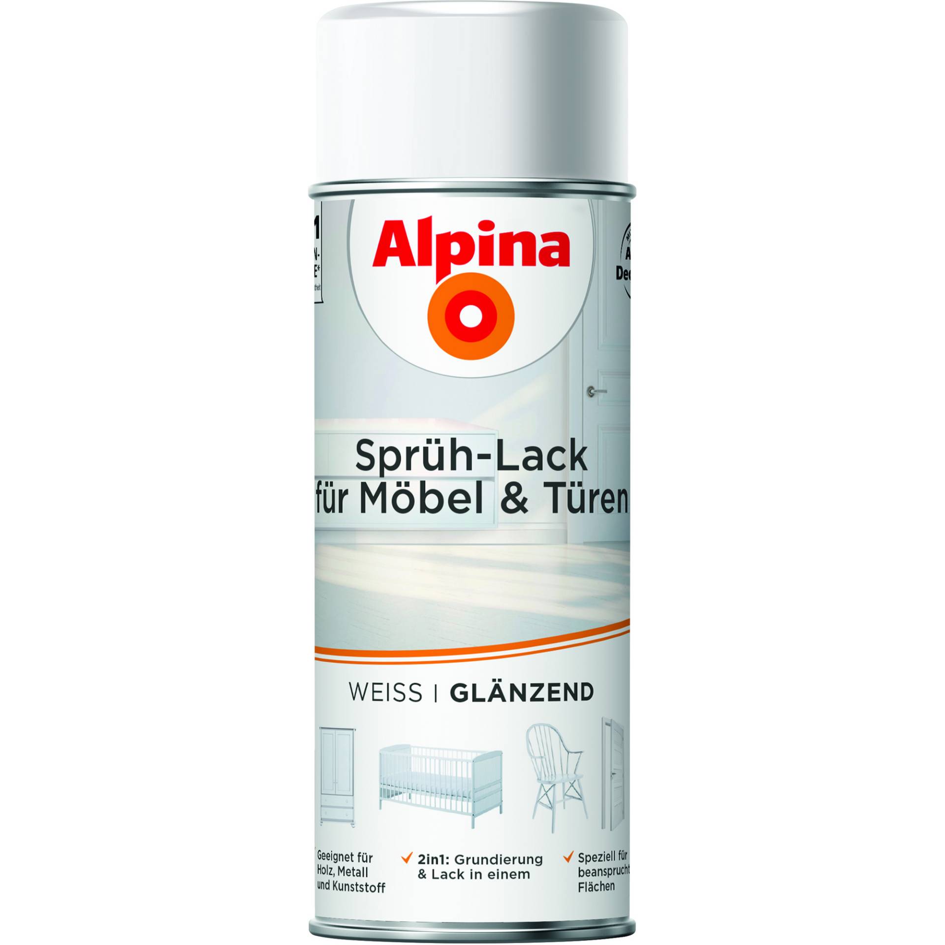 Alpina Sprühlack weiß glänzend 400 ml von Alpina