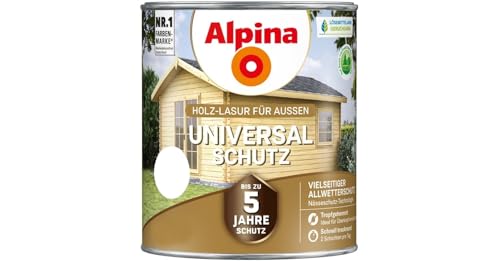 Alpina Universal-Schutz Lasur – Nussbaum, seidenmatt – langanhaltender Schutz vor Witterung und Nässe – tropf- und spritzgehemmt – 4 Liter von Alpina