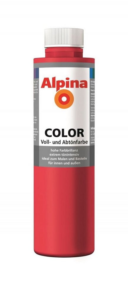 Alpina Vollton- und Abtönfarbe Alpina Fire Red 750 ml seidenmatt von Alpina