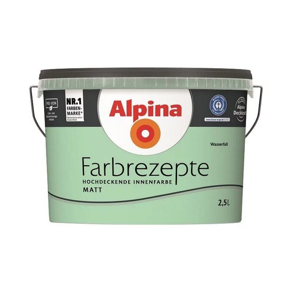 Alpina Wand- und Deckenfarbe Farbrezepte 2,5 Liter Wasserfall Matt von Alpina