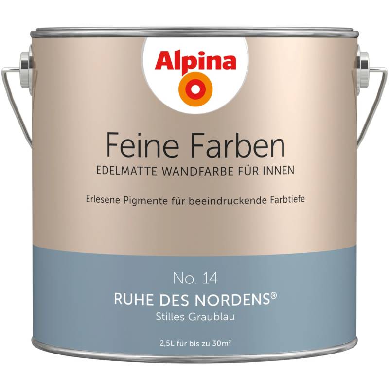 Alpina Feine Farben No. 14 Ruhe des Nordens® Grau-Blau edelmatt 2,5 l von Alpina