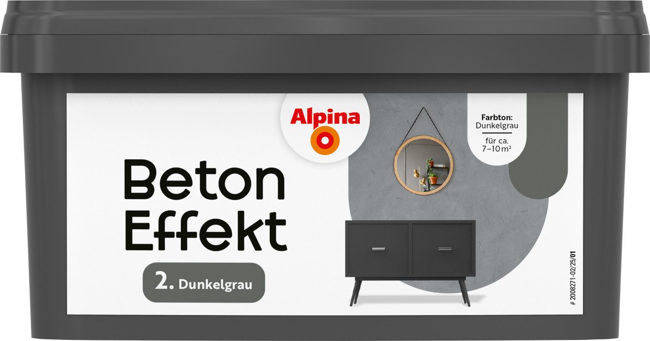 Alpina Wandfarbe Alpina Wandfarbe Beton Effekt dunkelgrau 1 L von Alpina