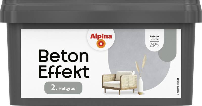 Alpina Wandfarbe Alpina Wandfarbe Beton Effekt hellgrau 1 L von Alpina