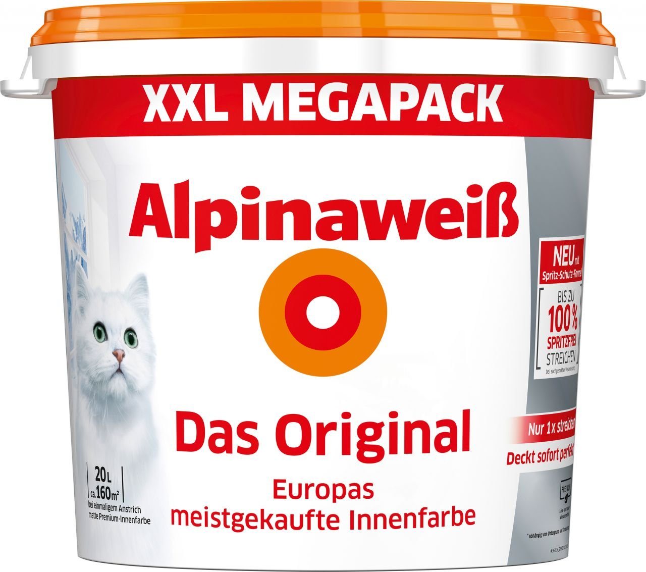 Alpina Wandfarbe Alpinaweiß Das Original XXL 20 L weiß matt von Alpina