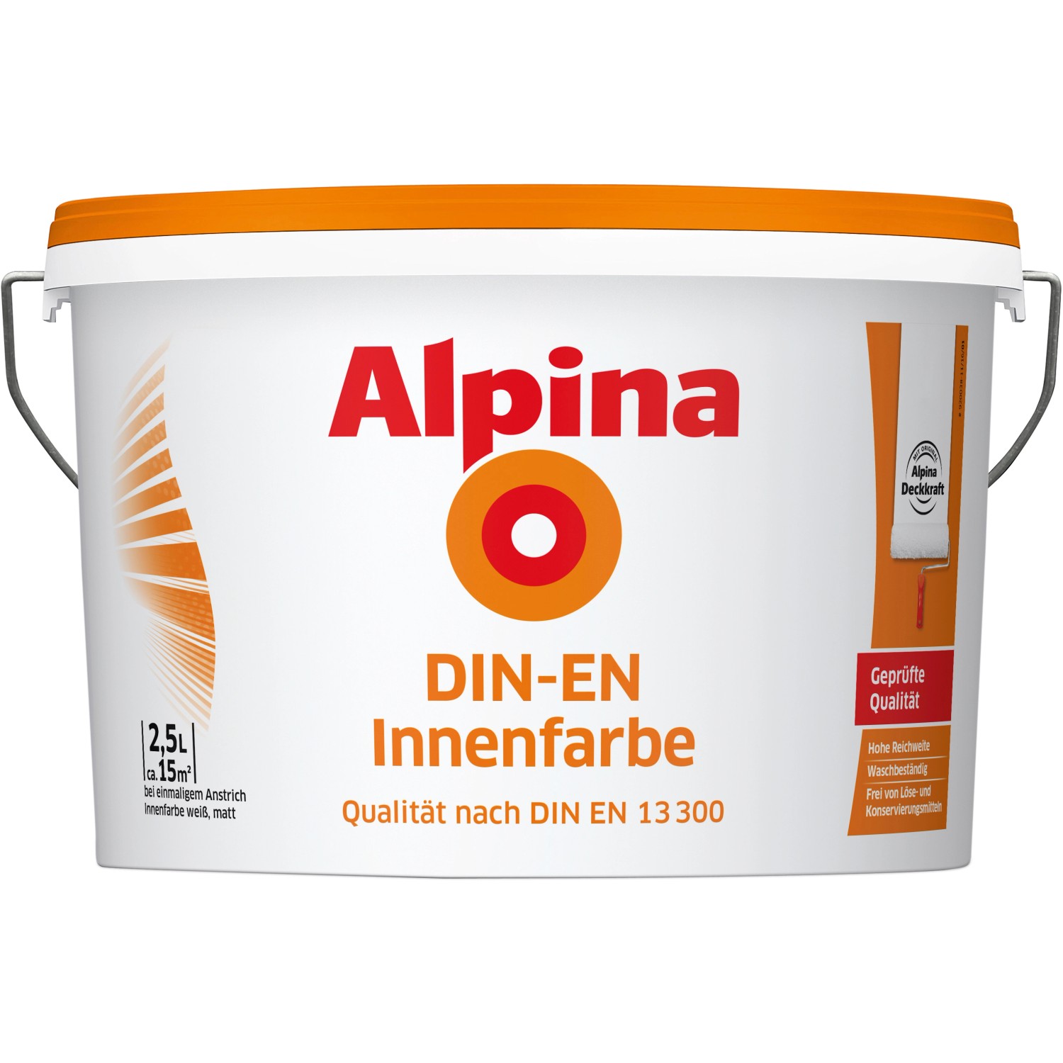 Alpina Wandfarbe DIN-EN Weiß matt 2,5 l von Alpina