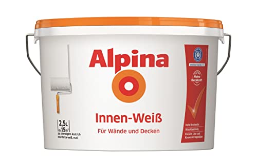 Alpina Wandfarbe Innen-Weiß 2,5 Liter matt von Alpina
