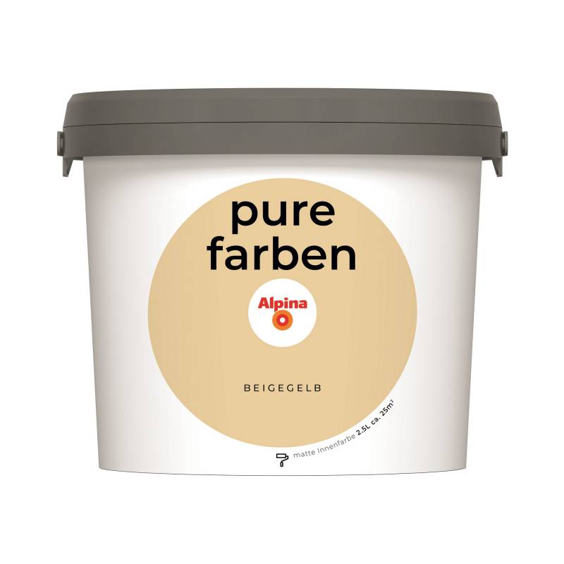 Alpina Wandfarbe 'Pure Farben' beigegelb matt 2,5 l von Alpina