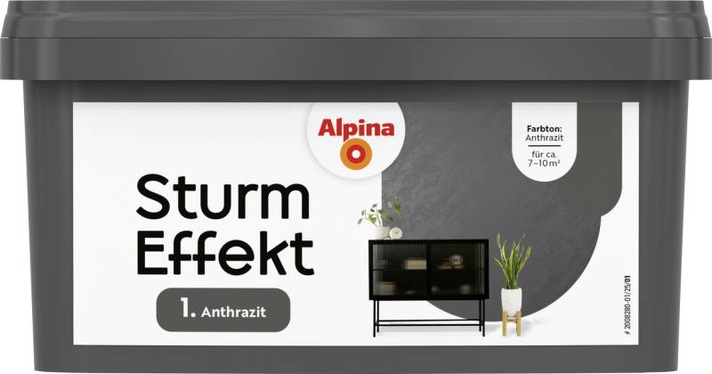 Alpina Wandfarbe Sturm Effekt anthrazit 1 L von Alpina