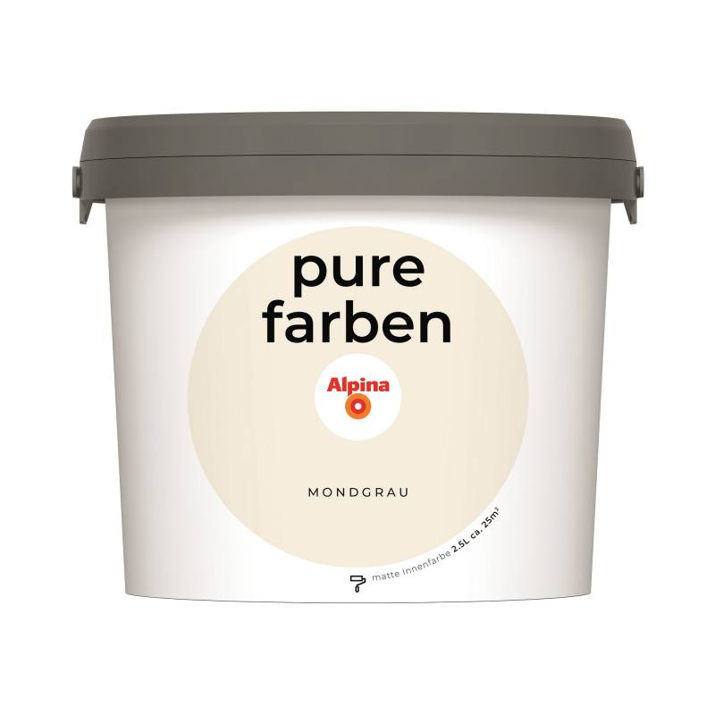 Alpina Wandfarbe 'pure farben' mondgrau matt 2,5 l von Alpina