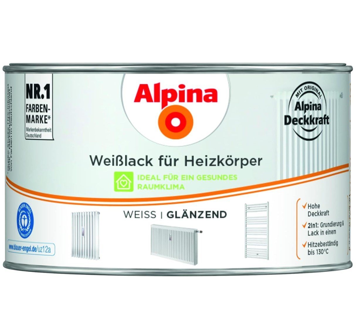 Alpina Weißlack ALPINA Weißlack, für Heizkörper, glänzend, 300ml von Alpina