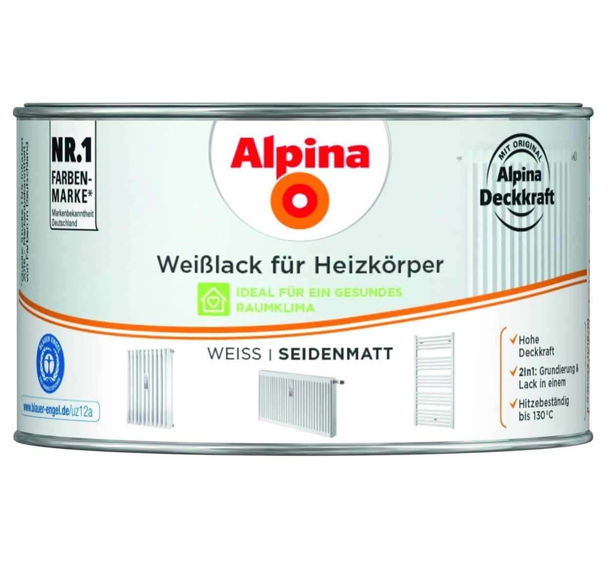Alpina Weißlack ALPINA Weißlack, für Heizkörper, seidenmatt, 300ml von Alpina