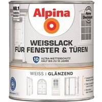 Alpina - Weißlack für Fenster & Türen 2 l weiß glänzend Fensterlack Türenlack von Alpina