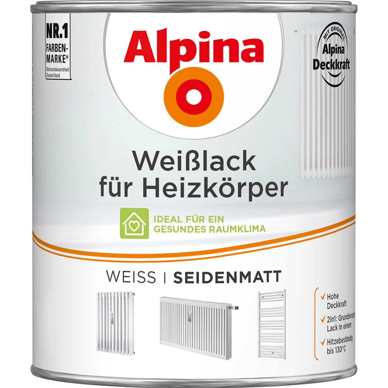 Alpina Weißlack für Heizkörper seidenmatt 750 ml von Alpina